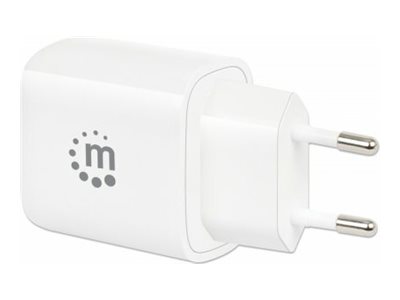 2-Port USB Power Delivery Mini-Ladegerät USB-C PD-Port bis zu 20W USB-A QC 3.0 Ladeport bis zu 18 W kompaktes Format weiss