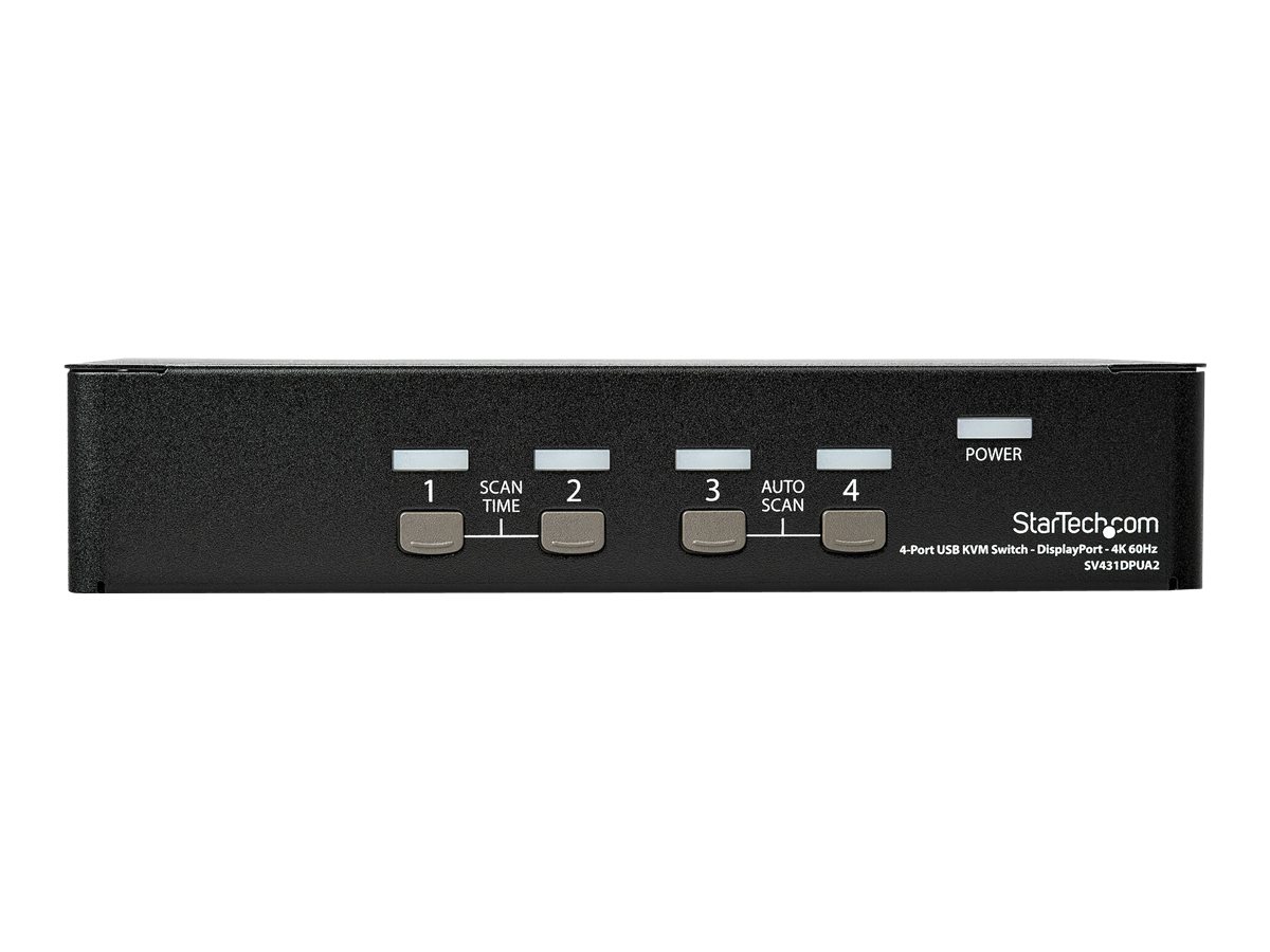 StarTech.com 4 Port DisplayPort KVM Switch - DisplayPort 1.2 KVM - 4K 60Hz - DisplayPort Switch - DisplayPort Umschaltbox - USB KVM Switch - KVM-/Audio-Switch - 4 Anschlüsse