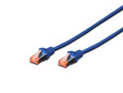 DIGITUS Patchkabel Cat6  S/FTP 2xRJ45  5.0m blau Hebelschutz Polybeutel