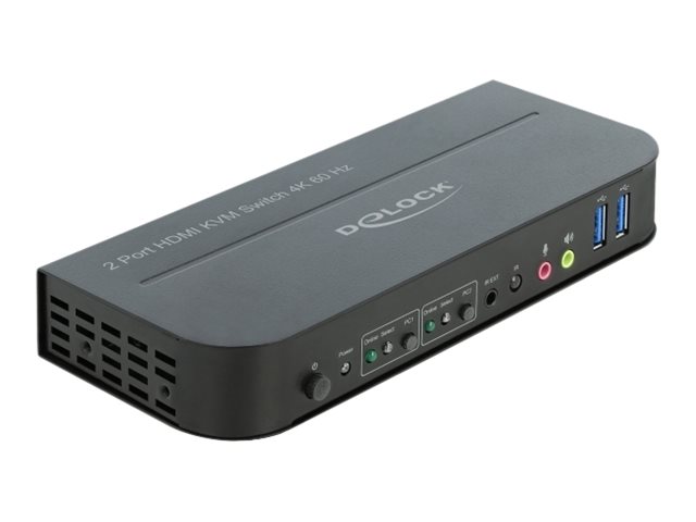 Delock HDMI KVM Switch 4K 60 Hz mit USB 3.0 und Audio