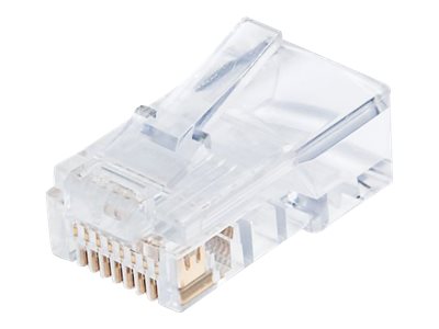 INTELLINET Cat5e RJ45 Modularstecker UTP 3-Punkt-Aderkontaktierung fuer Massivdraht 100 Stecker pro Becher transparens INTELLINET Cat5e RJ45 Modularstecker UTP 3-Punkt-Aderkontaktierung fuer Massivdraht 100 Stecker pro Becher transparens