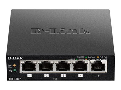 D-Link DGS-1005P 5-Port Gigabit PoE+ Switch