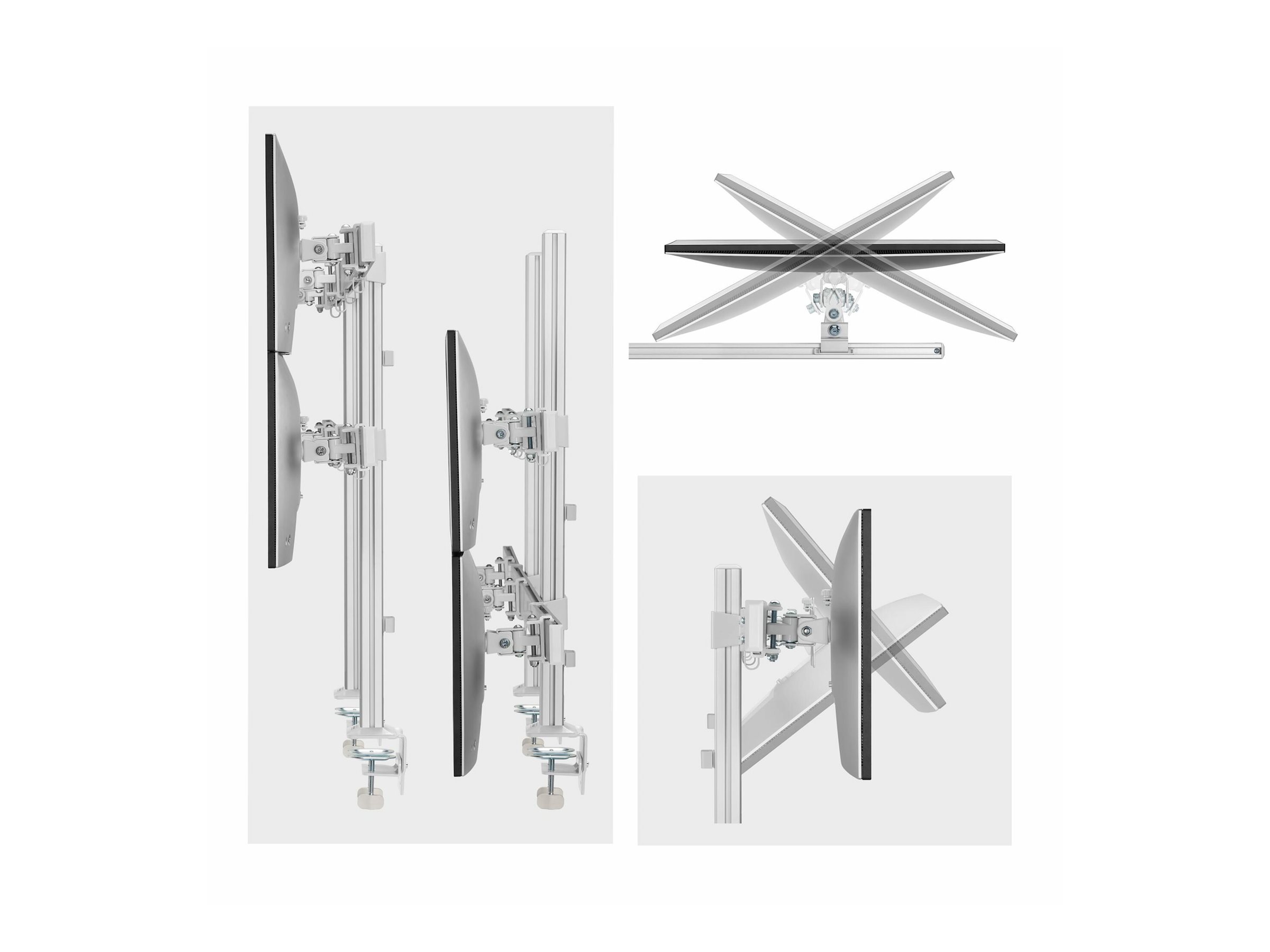 STARTECHCOM 6 Fach Monitorhalterung mit Querstange Monitore bis 81,28cm 32Zoll 8kg Zwei Pfosten BildschirmhalterungMonitorarm
