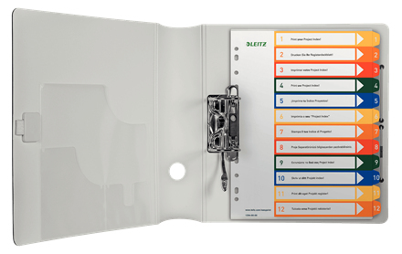LEITZ Ordnerregister 1294 DIN A4 Vollformat, Ueberbreite 112 farbig 12teilig, 1 Satz