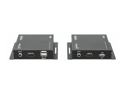 MANHATTAN 1080p60Hz HDMI KVM over IP Extender Set HDMI-Signalverlängerung bis 120m über ein Cat6-Patchkabel oder IP-fähiges Netzwerk