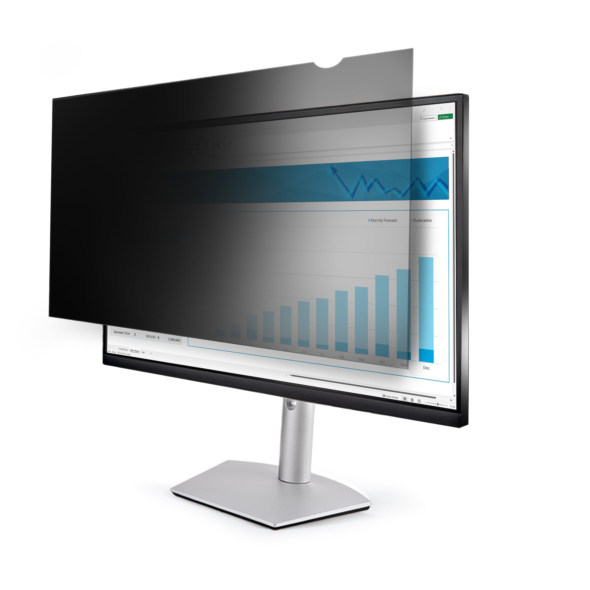 STARTECHCOM 80,01cm 31,5Zoll 169monitor Blickschutzfilter Blaulichtfilter Bildschirm SichtschutzfolieBlickschutz 30 Grad