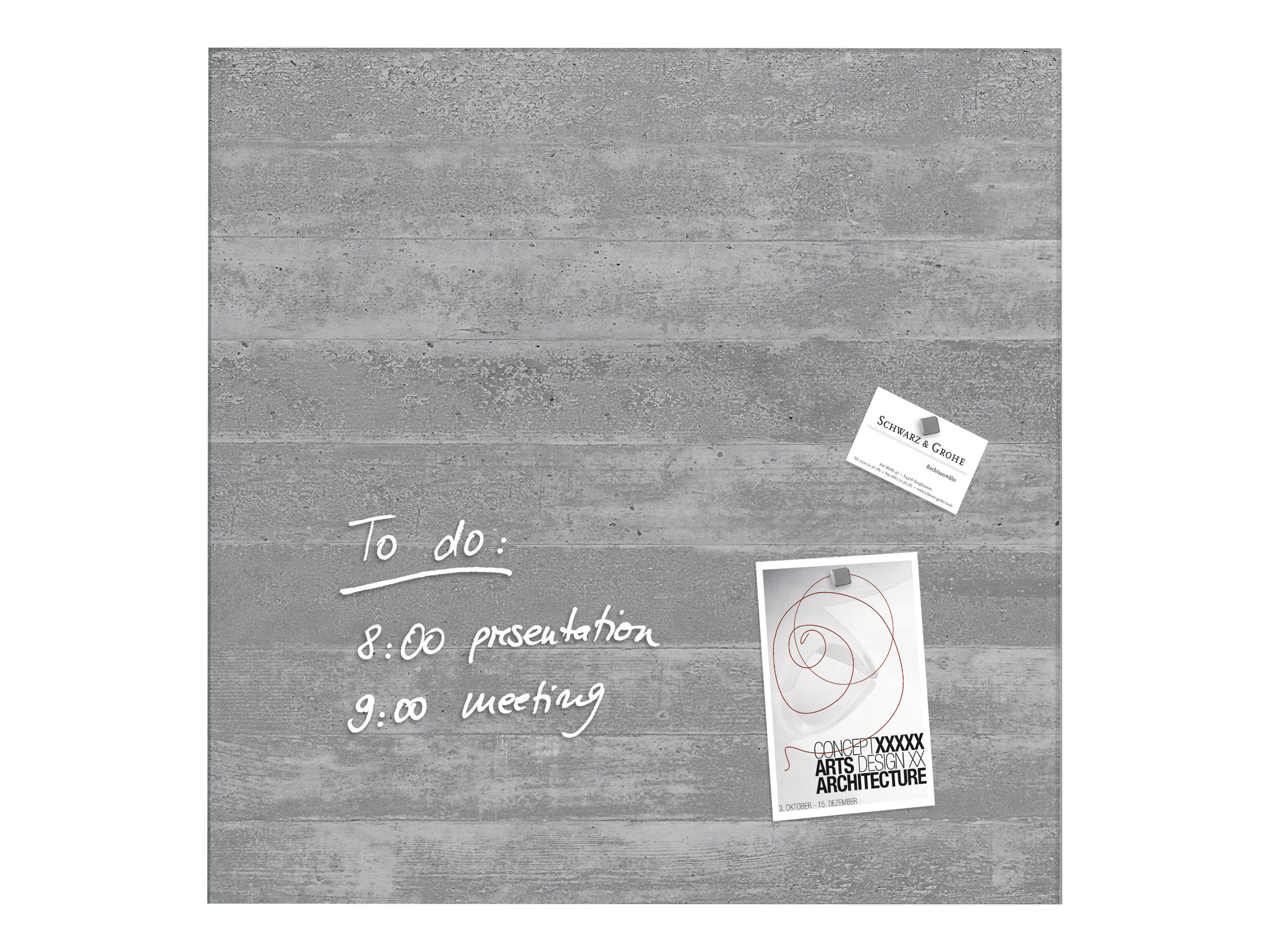 SIGEL Glas-Magnettafel artverum® 48,0 x 48,0 cm Design Sichtbeton SIGEL Glas-Magnettafel artverum® 48,0 x 48,0 cm Design Sichtbeton