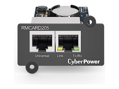 CYBERPOWER RMCARD205 Netzwerkkarte fuer SNMP SLOT - Kompatibel zu OL OLS OR und PR Serie zwei Anschluesse: Netzwerk - Sensor