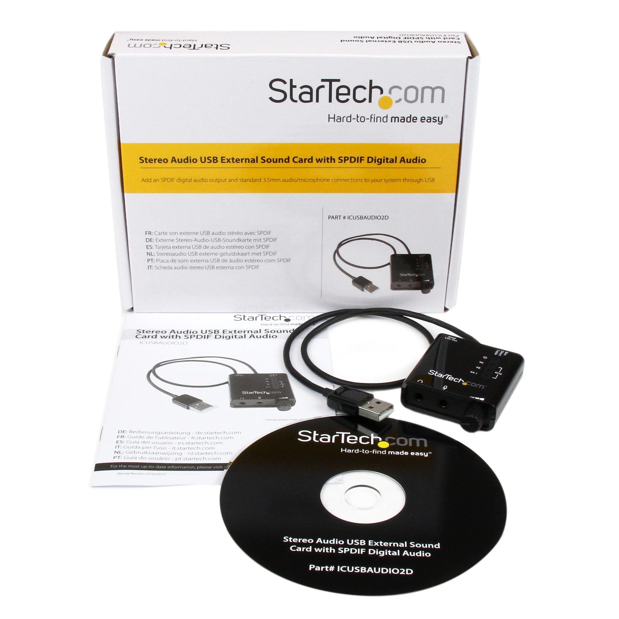 StarTech.com USB Audio Adapter Externe USB Soundkarte SPDIF 2x 3,5mm Klinke Schwarz