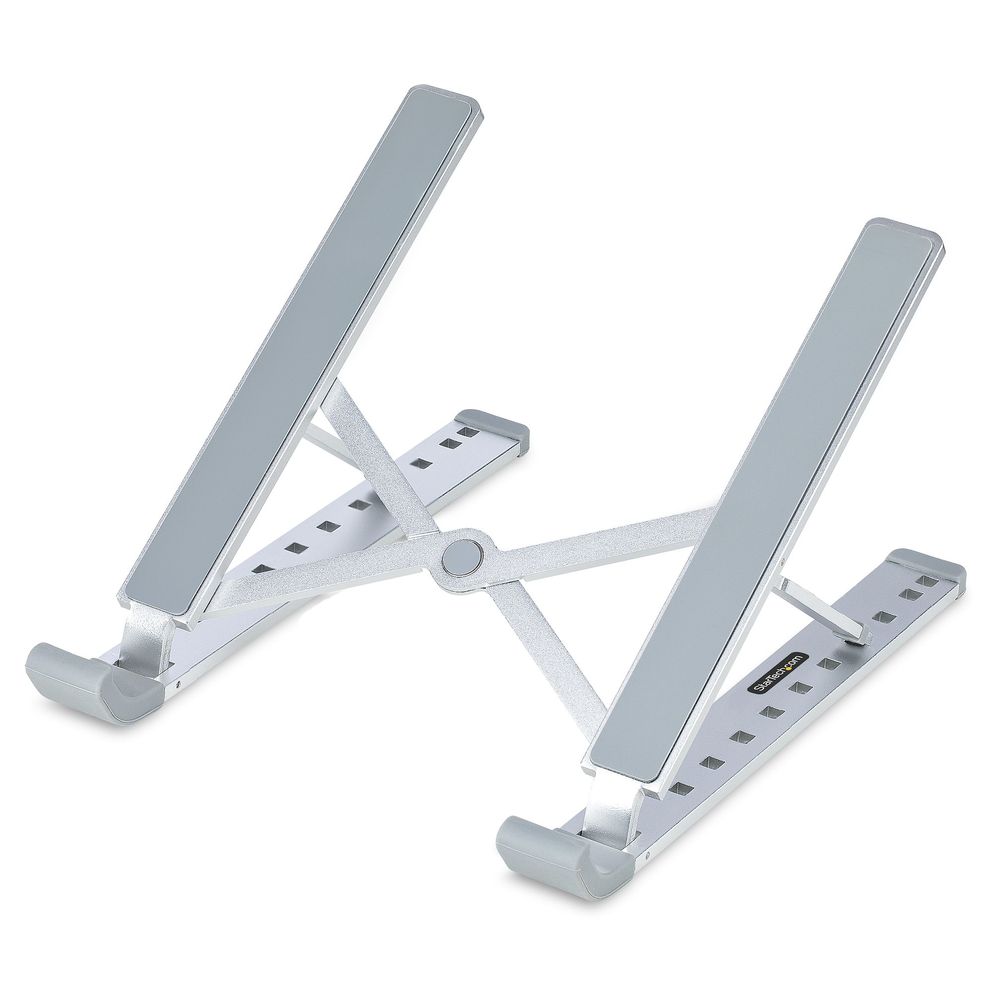 STARTECHCOM Foldable Laptop Riser Stand Portable Height Adjustable Ergonomic Laptop Stand TiltRaisedAngled LaptopTablet Stand