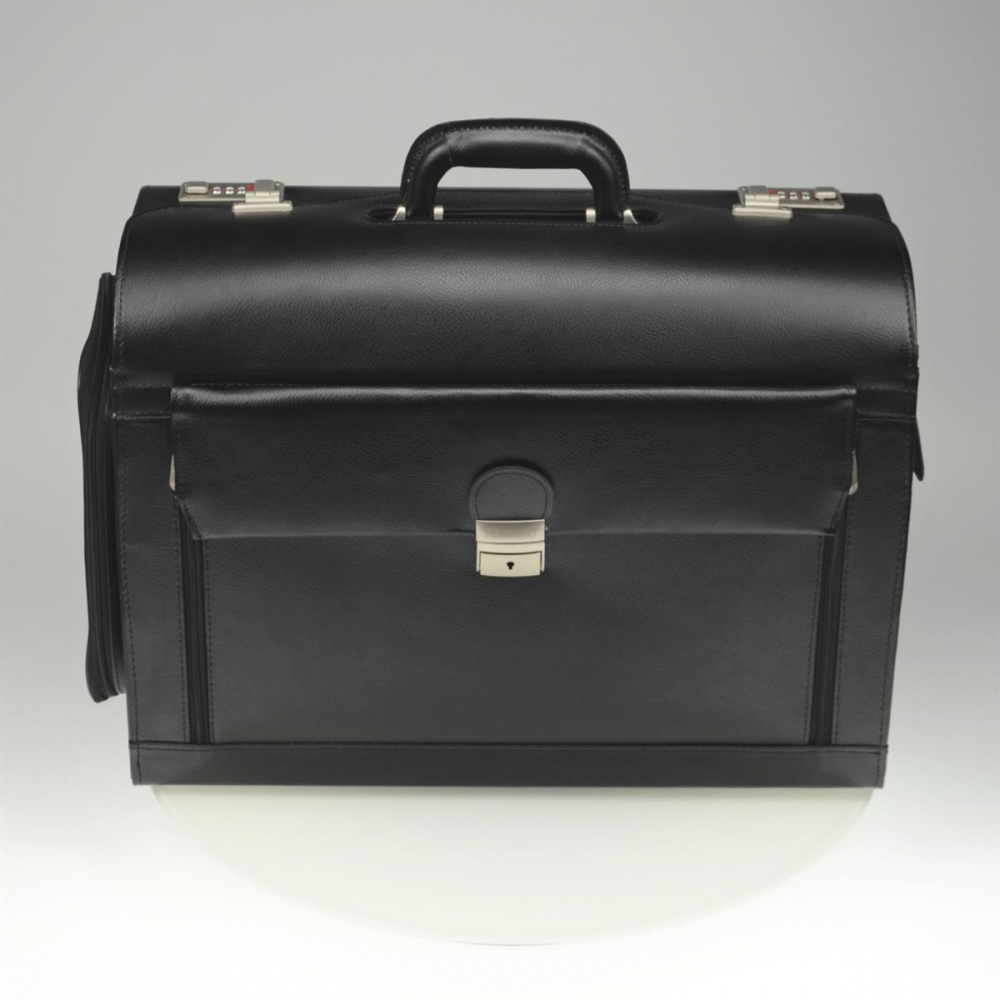 Alassio Pilotenkoffer VERONA Leder schwarz 49,0 x 24,0 x 35,0 cm