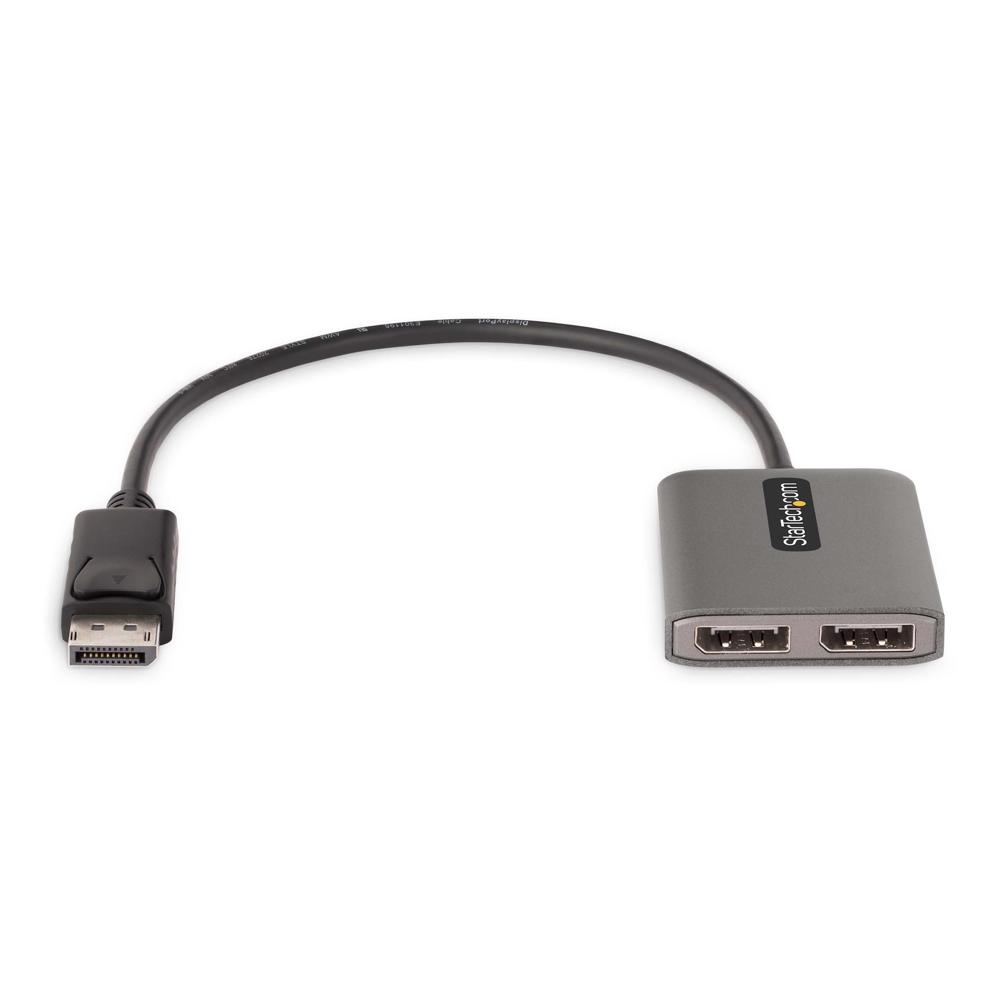 STARTECHCOM 2Port DisplayPort MST Hub Dual 4K 60Hz DP 14multiMonitor Video Adapter 1ft Builtin Cable USB Powered Windows Only
