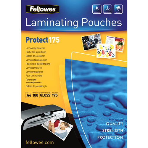 100 Fellowes Protect175 Laminierfolien glaenzend fuer A4 175 micron 100 Fellowes Protect175 Laminierfolien glaenzend fuer A4 175 micron