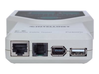 INTELLINET 5-in-1 Kabeltester Testet gaengige Kabeltypen aus dem Netzwerk und PC-Bereich mit Anschluessen fuer RJ45 10Base RJ11 USB