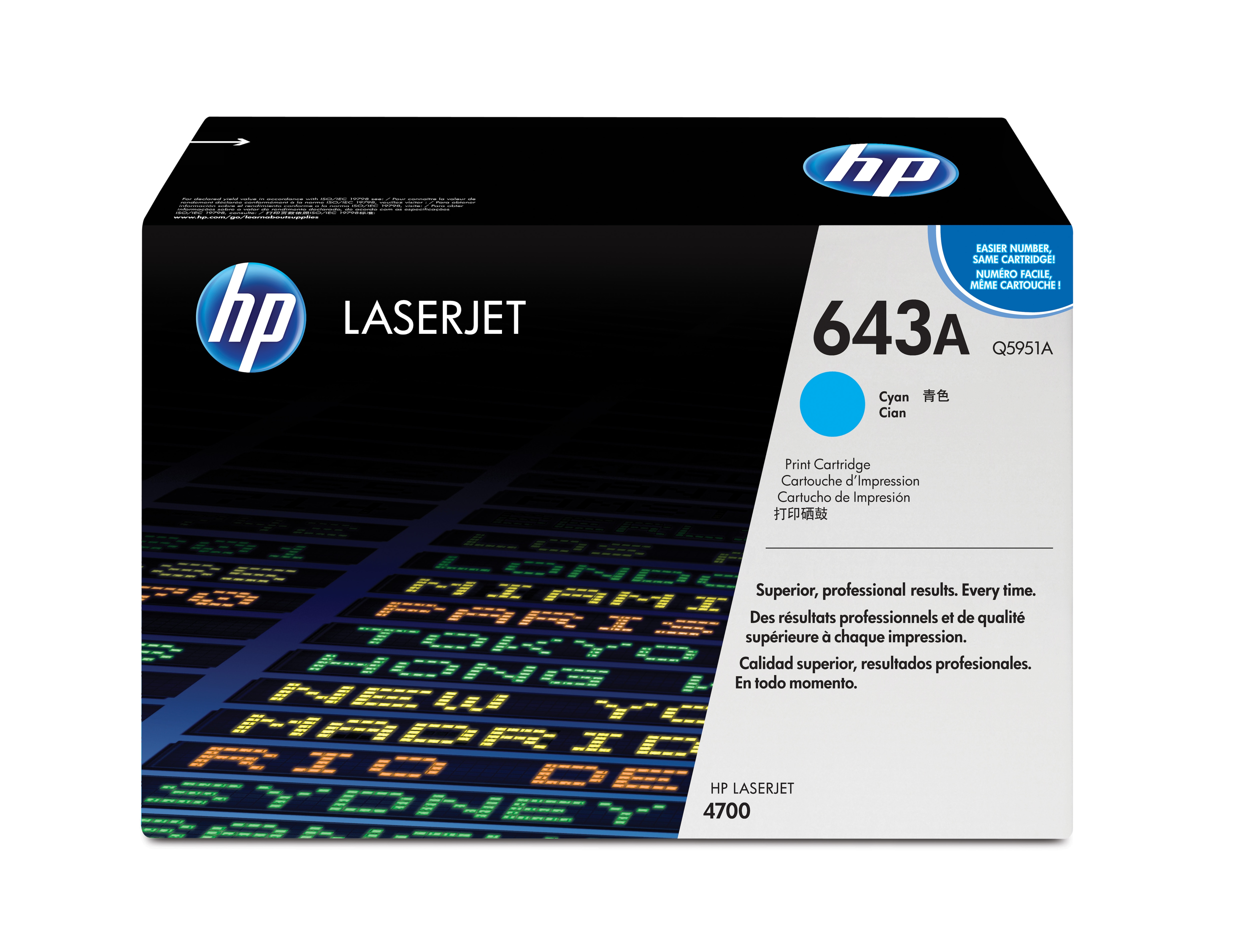 HP 643A original Colour LaserJet Toner cartridge Q5951A cyan standard capacity 10000 pages 1pack