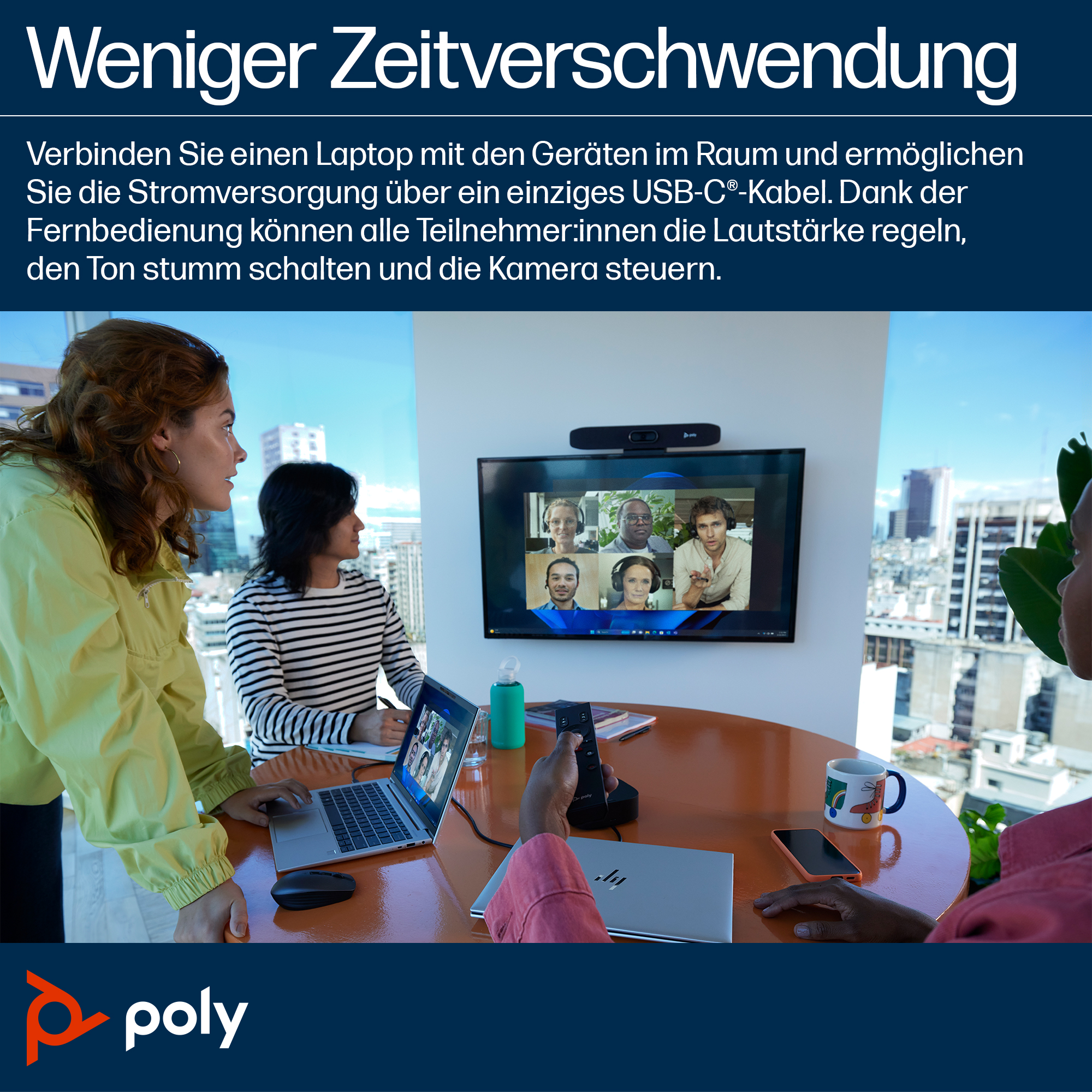 HP Poly Studio R30 USB Video Bar USBC BT 4K Teams Zoom Certified EURO SmartBuy