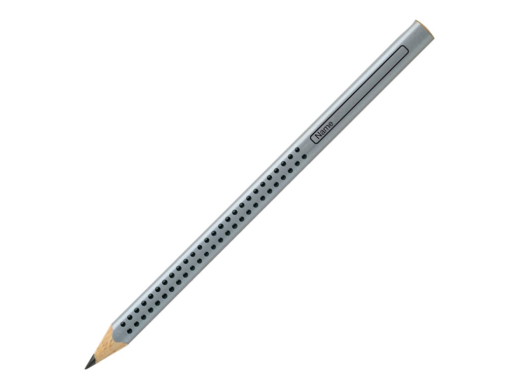 FABER-CASTELL Jumbo GRIP 2001 Bleistifte B silber, 12 St.