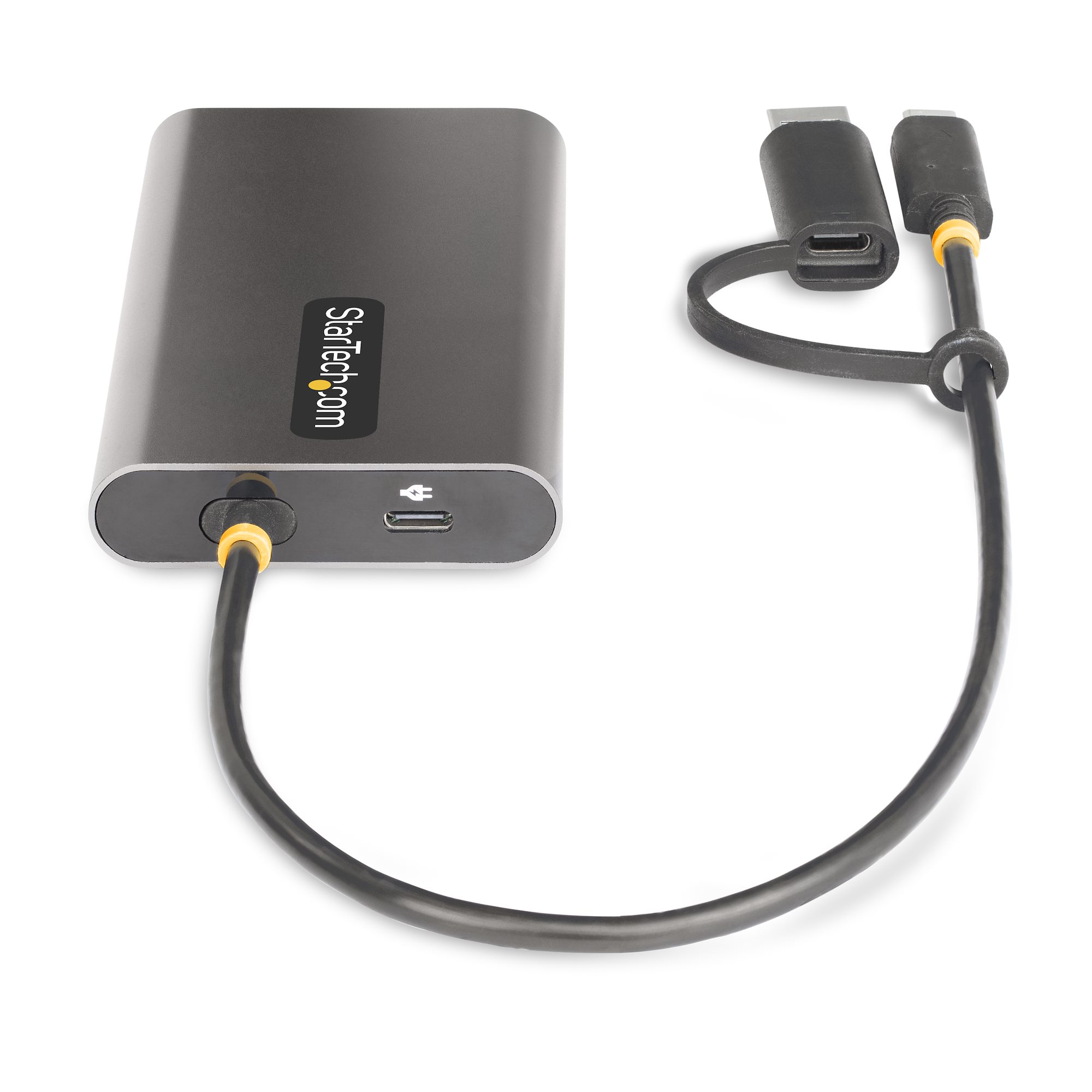 StarTech USBC to DualHDMI Adapter, USBC or A to 2x HDMI, 4K 60Hz, 100W PD PassThrough, 1ft 30cm