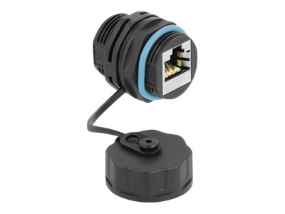 Delock Kabelverbinder RJ45 Buchse zu RJ45 Buchse Cat6A mit Verschlusskappe