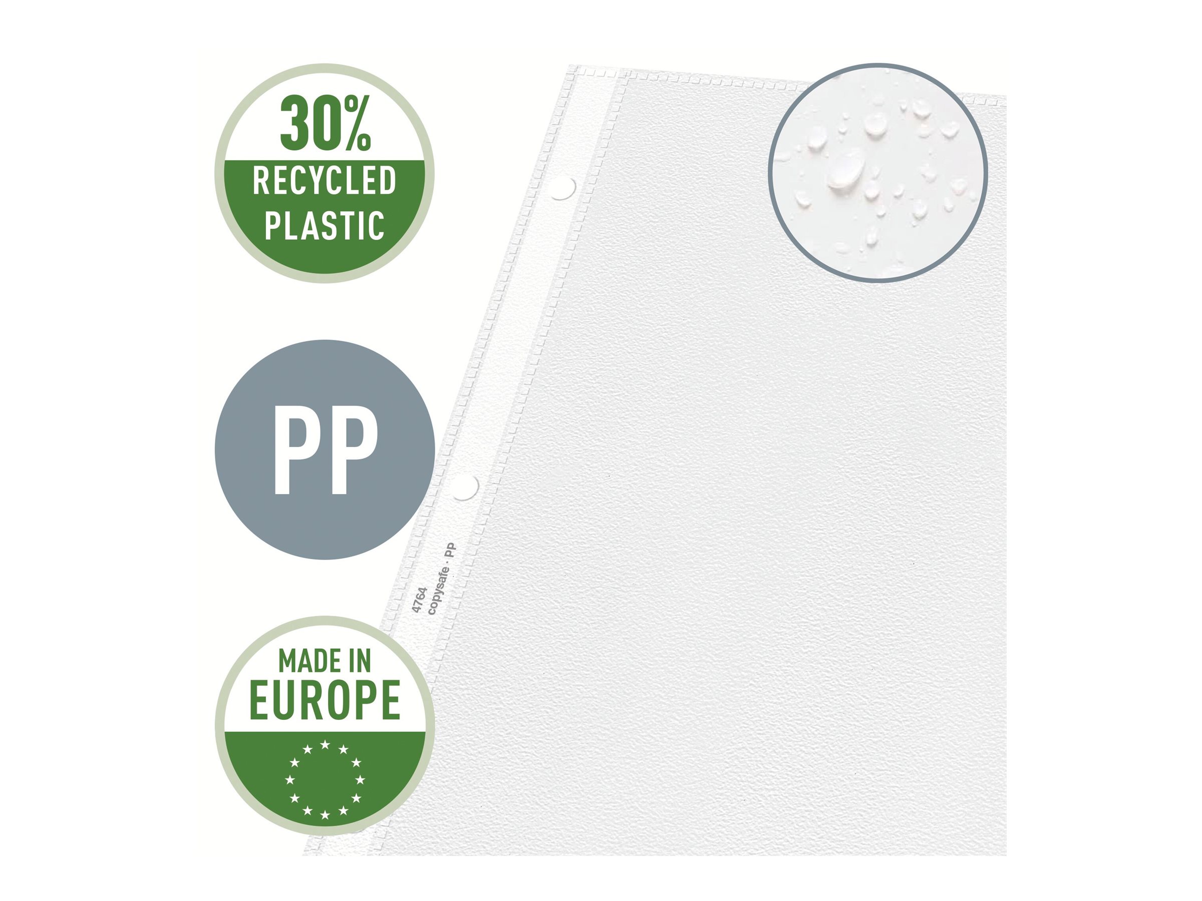 50 LEITZ Prospekthuellen 4764 DIN A4 transparent genarbt 0,12 mm