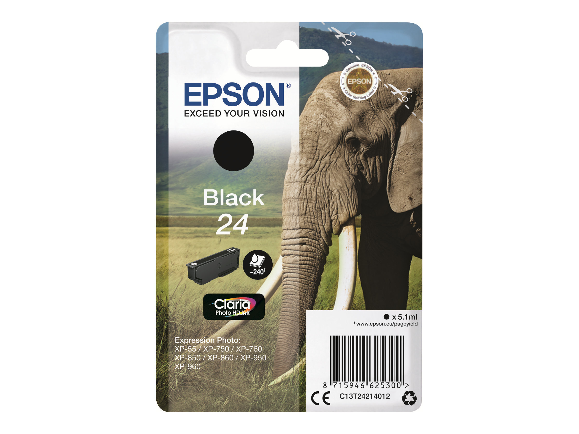 C13T24214012 EPSON XP Tinte black ST 240