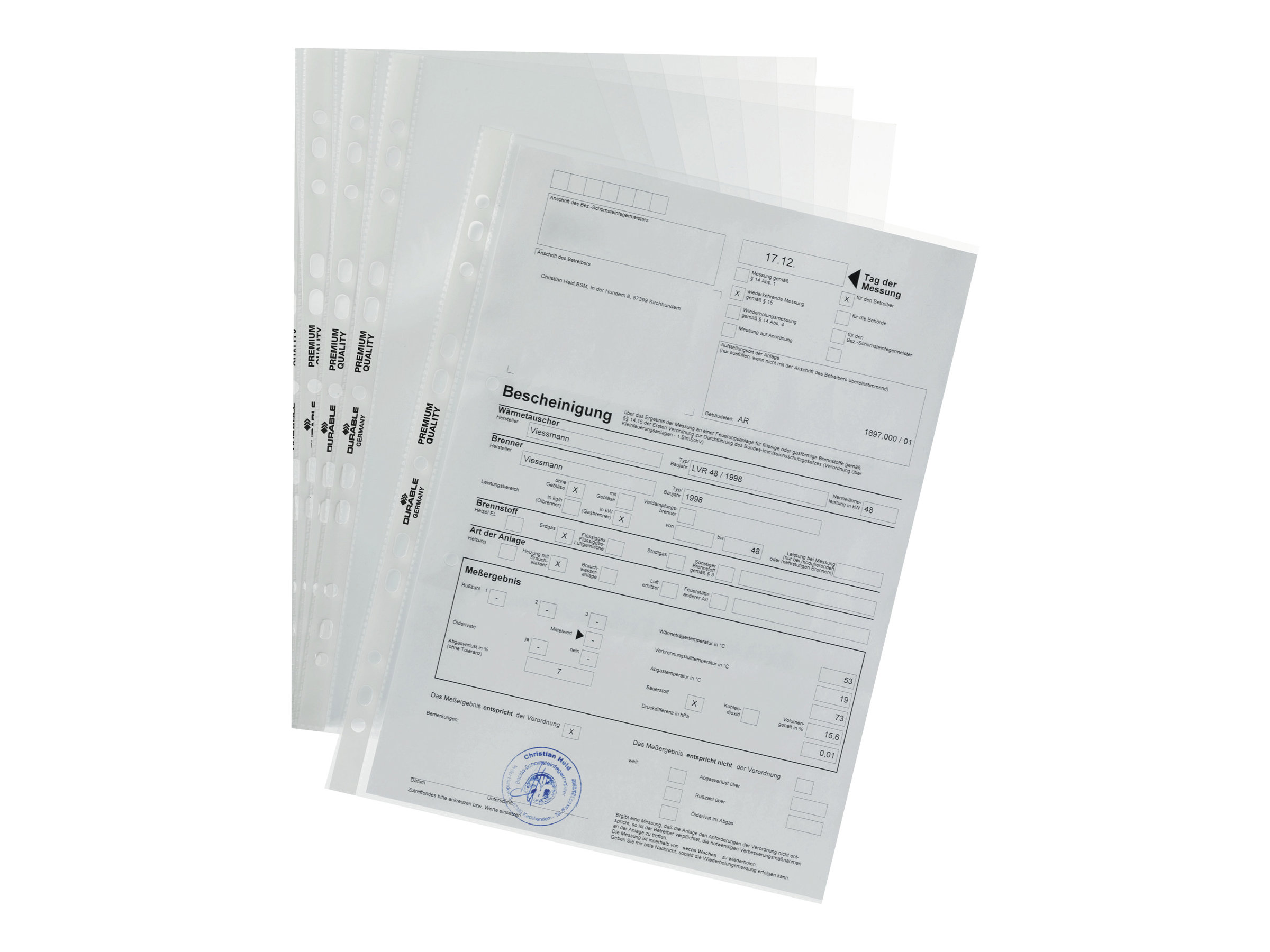 DURABLE Prospekthuellen DIN A4 glasklar glatt 0,08 mm, 50 St