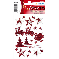HERMA Aufkleber Weihnachtsmotive, rot, 18 Etiketten