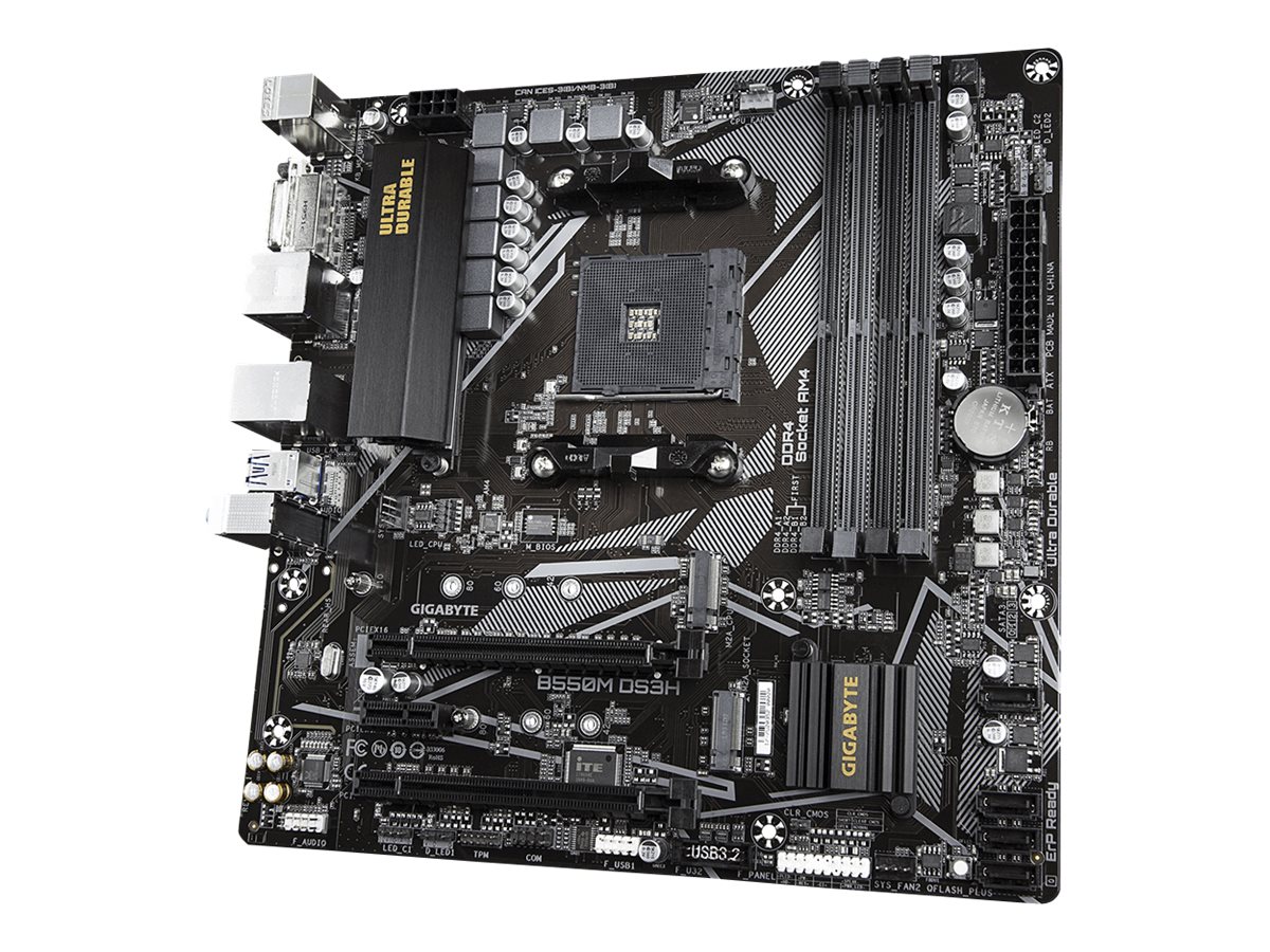 GIGABYTE B550M DS3H AM4 DDR4 2xM.2 4xSATA DVI-D HDMI mATX MB