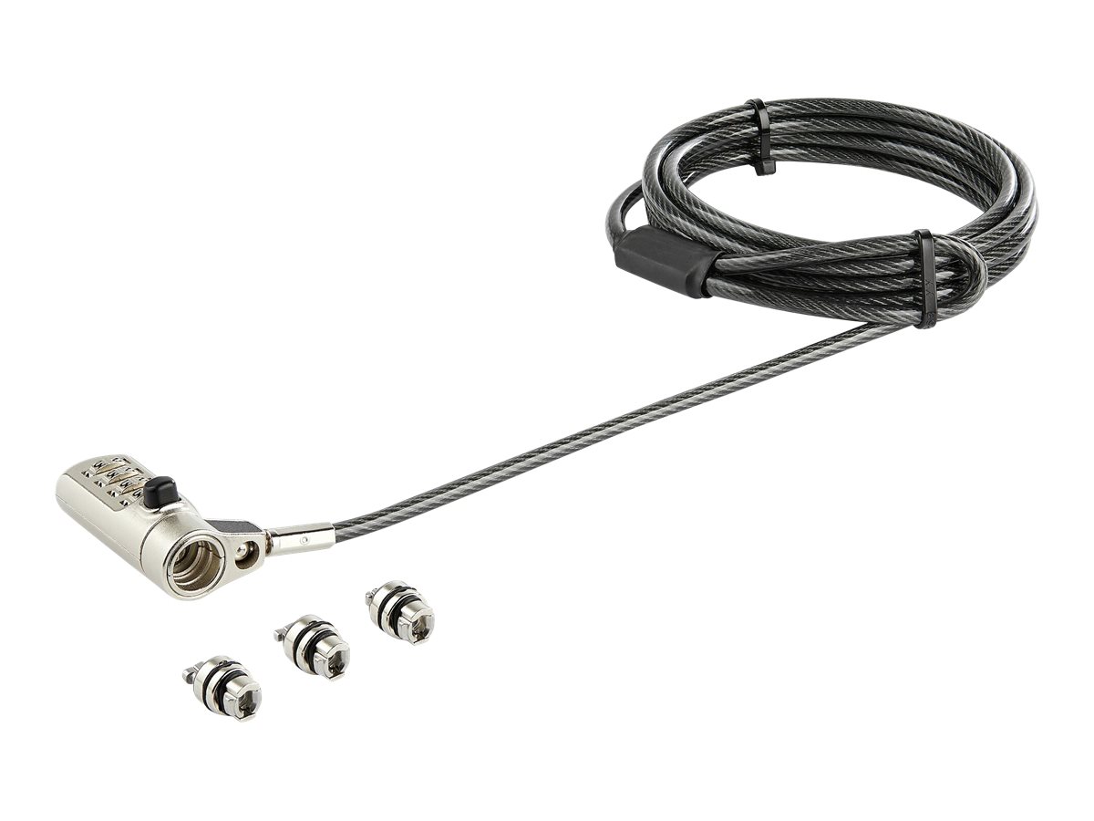 STARTECH.COM Combination Laptop Cable Lock - Steel Cable - 2m - K-Slot Nano Wedge Lock Slot - 4-Digit
