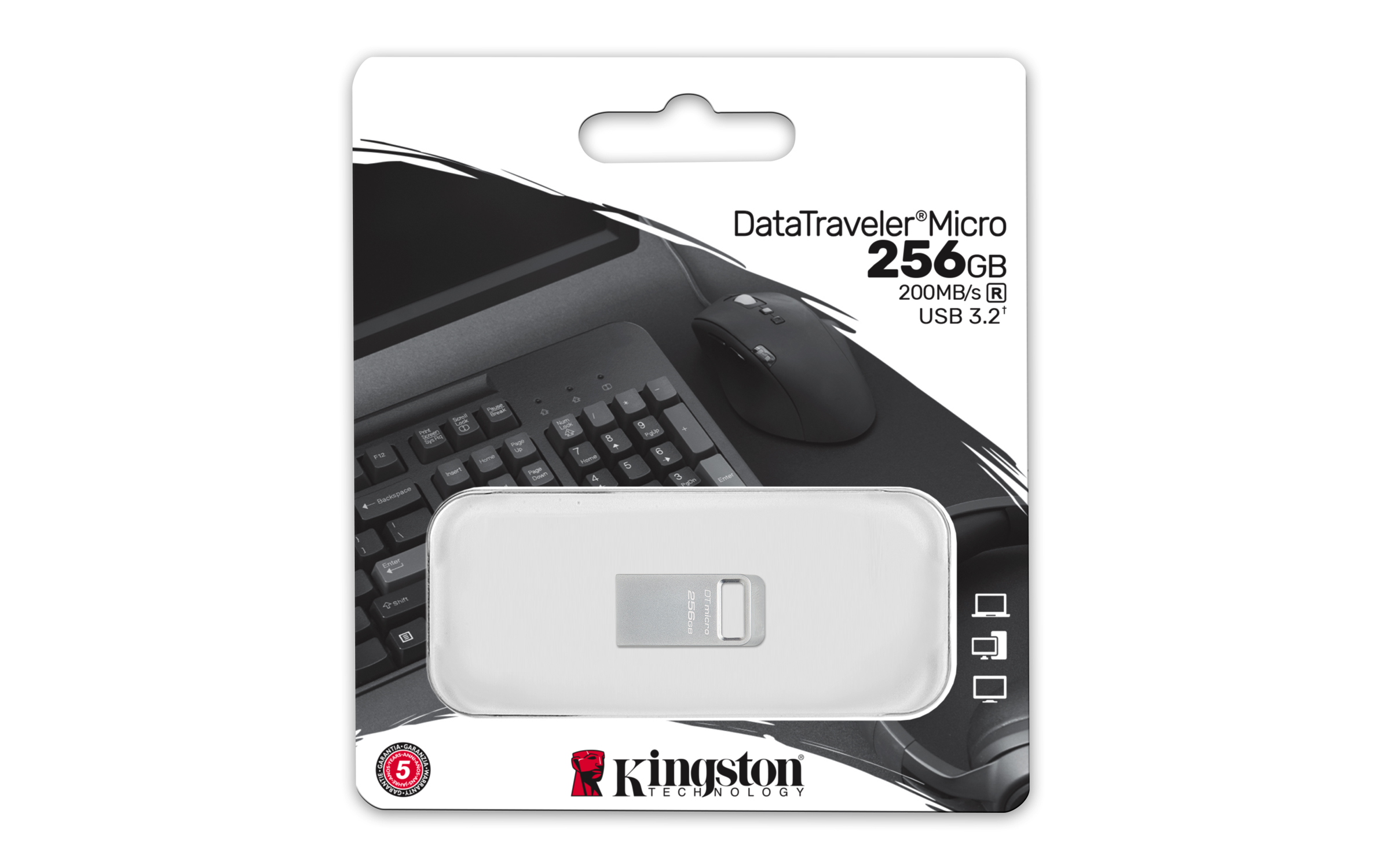 KINGSTON 256GB DataTraveler Micro 200MBs Metal USB 32 Gen 1