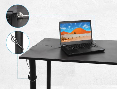 Manhattan Laptopschloss Nano‑Sicherheitsslot Schwarz