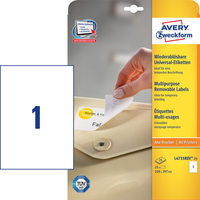 30 AVERY Zweckform Etiketten L4735REV-25 weiss 210,0 x 297,0 mm 30 AVERY Zweckform Etiketten L4735REV-25 weiss 210,0 x 297,0 mm
