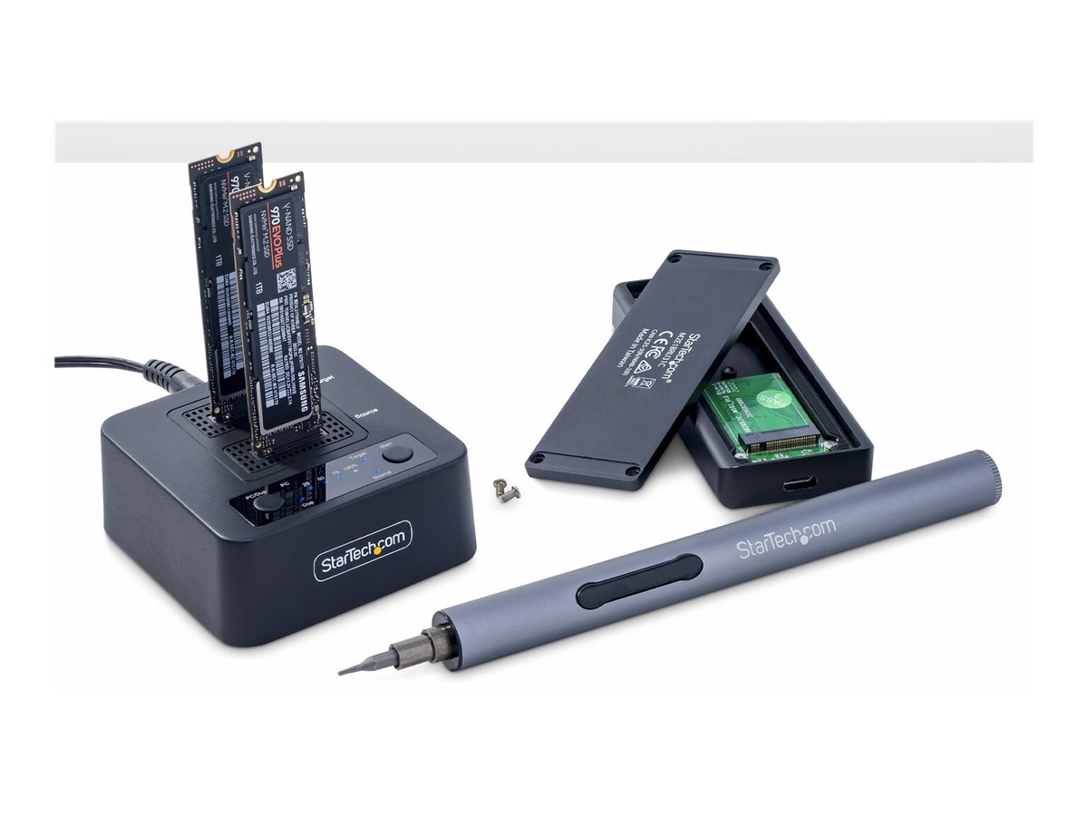 STARTECH.COM 1:1m.2 NVMe Kopierstation 90GB/m Unabhaengiger PCIe SSD Duplicator/Clone Station USB-C 20Gbps Dual-Bay Dock
