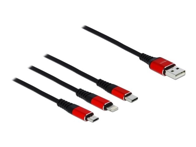 Delock USB Ladekabel 3 in 1 fuer Lightning / Micro USB / USB Type-C 30 cm Delock USB Ladekabel 3 in 1 fuer Lightning / Micro USB / USB Type-C 30 cm