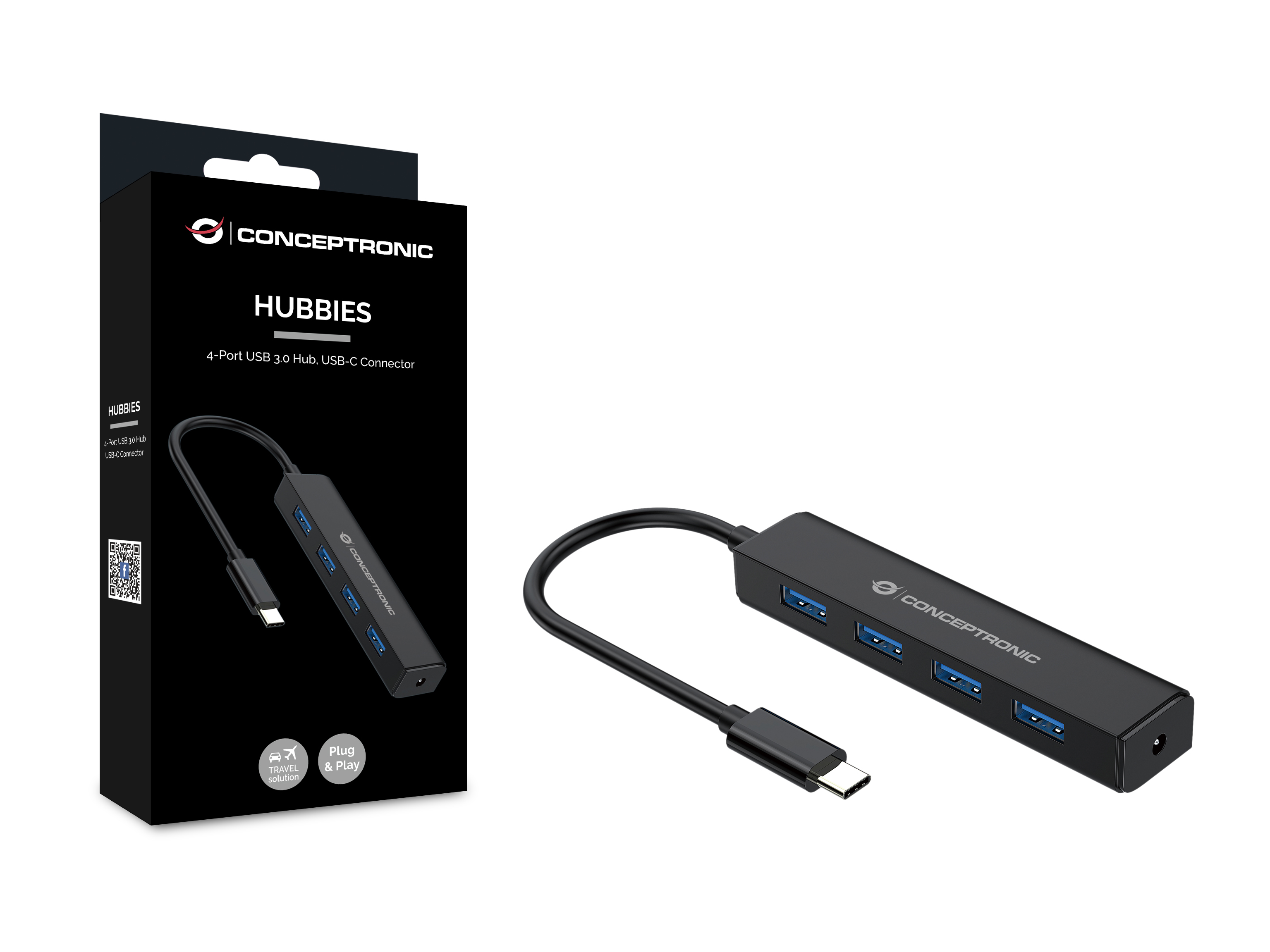 CONCEPTRONIC 4Port Hub USBC32Gen14xA30 oNetz sw