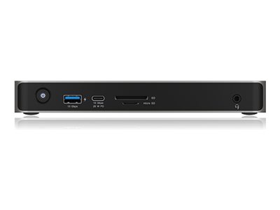 ICY BOX IB-DK2880-C41 USB4 Type-C DockingStation mit zweifacher Videoausgabe Card Reader Headset LAN Port PD 100W