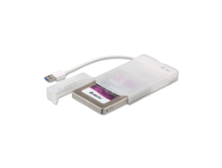 I-TEC USB 3.0 Advance MySafe Easy Gehaeuse 6,4cm 2,5Zoll Festplattengehaeuse fuer SATA HDD Festplatten, integriertes Kabel, weiss