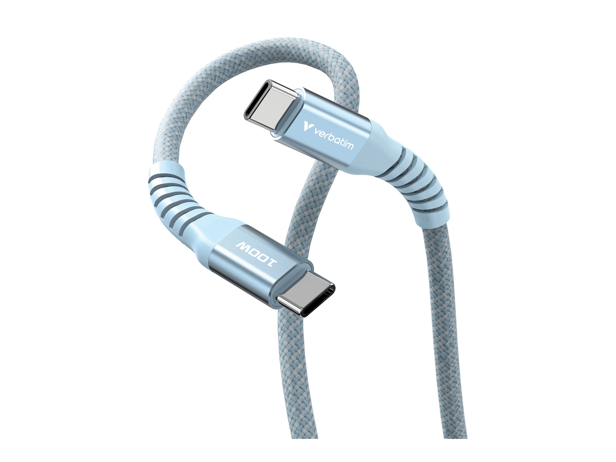 Verbatim Sync & Charge USB-C auf USB-C 100W Magnetisches Kabel - 120cm Blau
