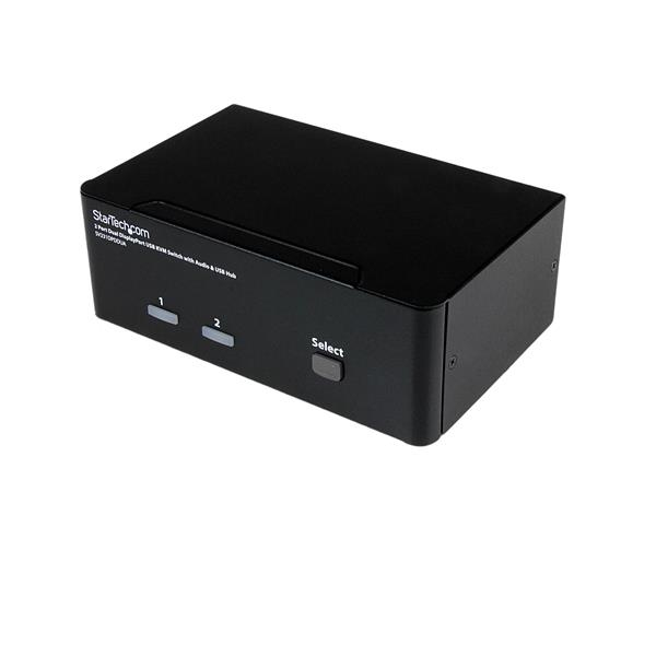 STARTECHCOM 2 Port Dual DisplayPort USB KVM Switch mit Audio DisplayPort Desktop KVM Umschalter