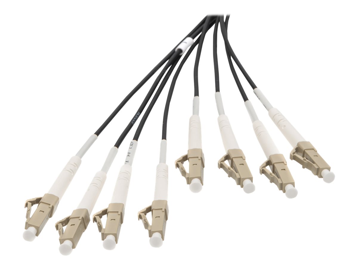 DIGITUS Breakout cable 8 Fibers OM4 LCUPCLCUPC universal color black 30m