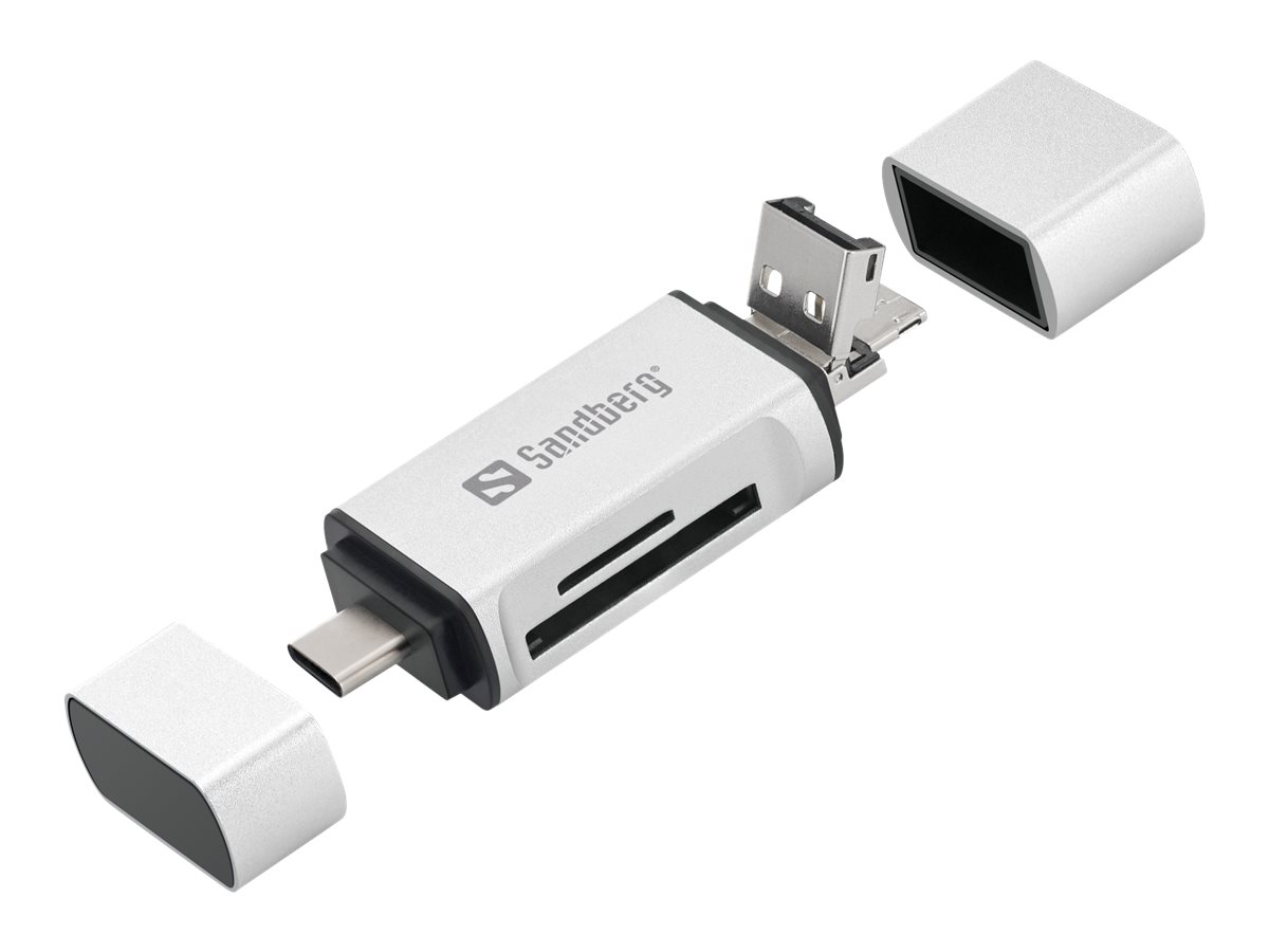 SANDBERG USB-C+USB+MICRO USB CARD READER SANDBERG USB-C+USB+MICRO USB CARD READER