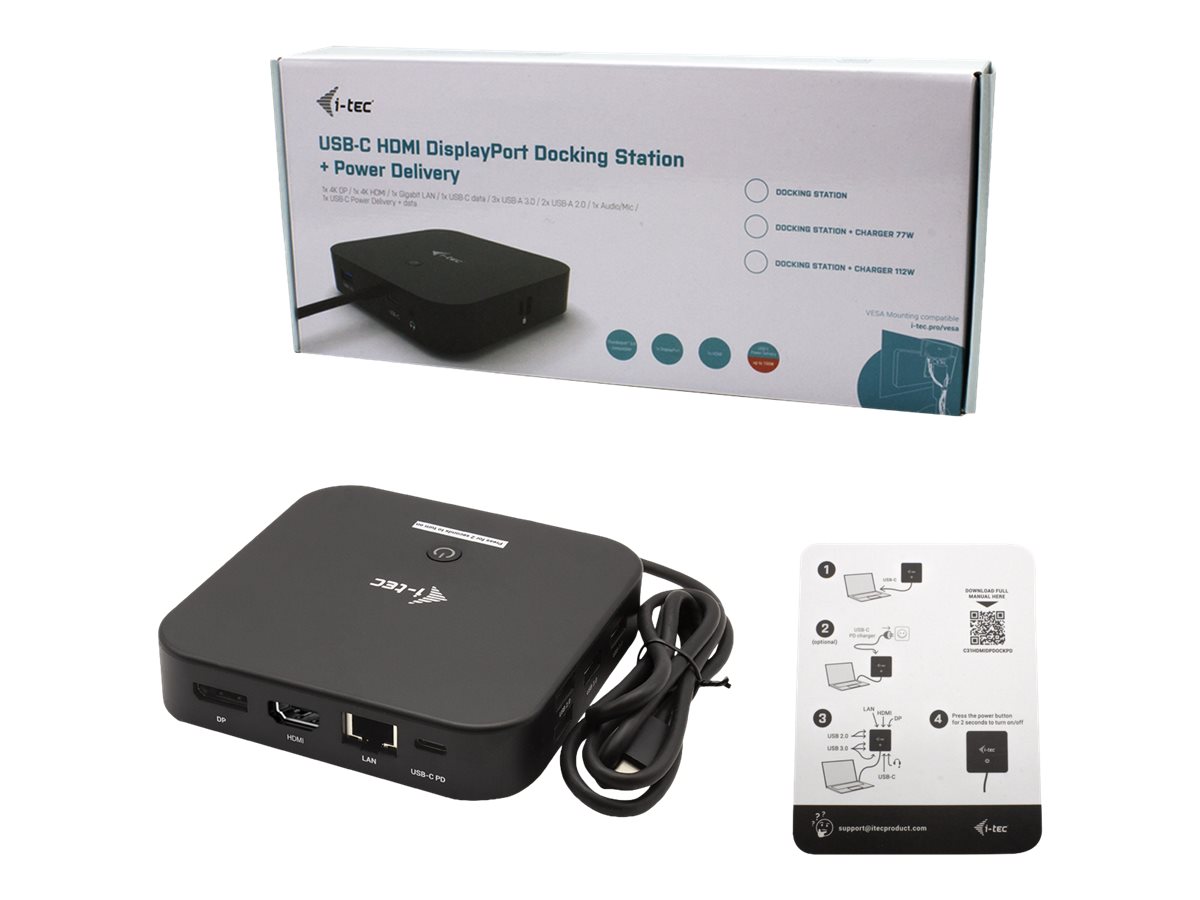 I-TEC USB-C Dual Display MST DS 1x DP 1x HDMI 1x GLAN 3x USB 3.0 2x USB 2.0 1x USB-C-Datei 1xAudio/Mic Jack 1xUSB-C PD ohne Netzteil I-TEC USB-C Dual Display MST DS 1x DP 1x HDMI 1x GLAN 3x USB 3.0 2x USB 2.0 1x USB-C-Datei 1xAudio/Mic Jack 1xUSB-C PD ohne Netzteil