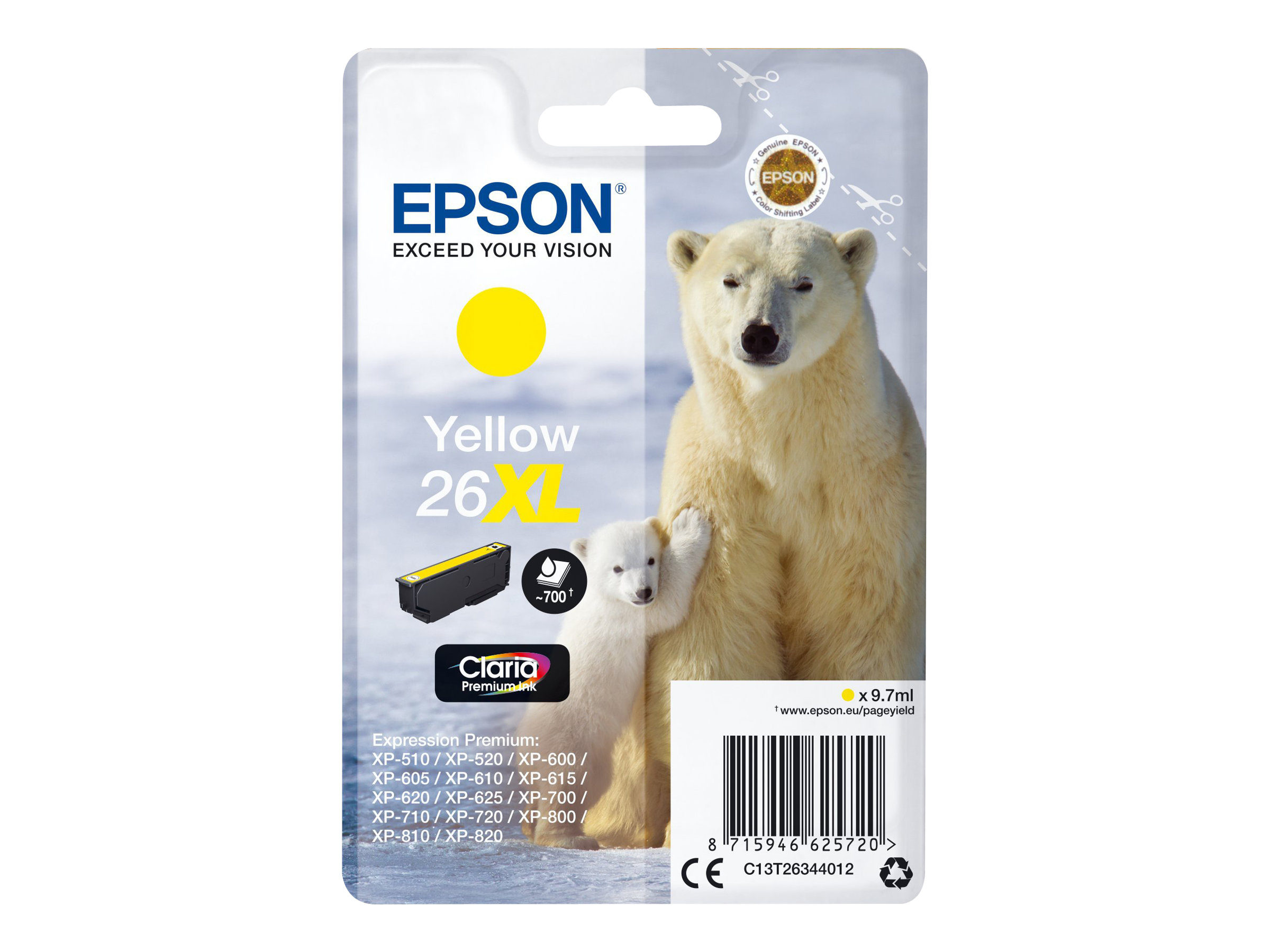 C13T26344012 EPSON XP Tinte yellow HC