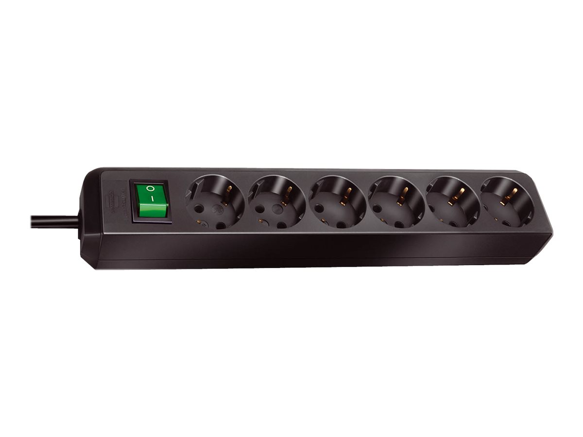 Brennenstuhl Eco-Line mit Schalter 6-fach schwarz 3,0 m Brennenstuhl Eco-Line mit Schalter 6-fach schwarz 3,0 m