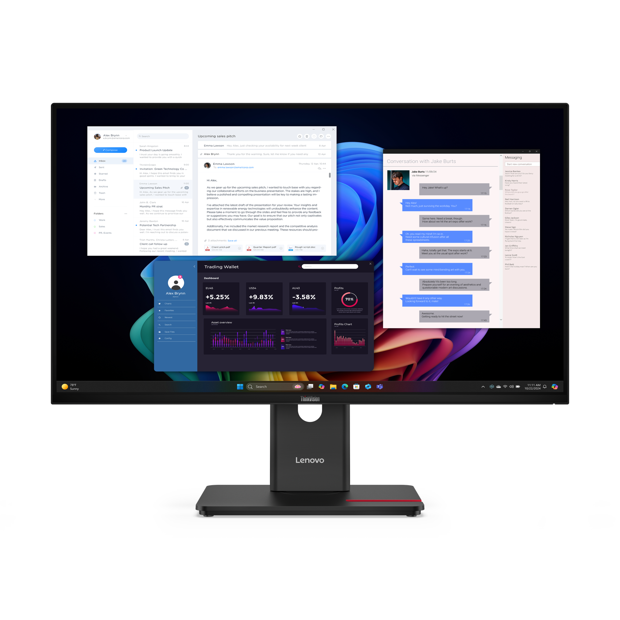 Lenovo ThinkVision T27UD-40 27 Zoll LED HDMI USB‑C