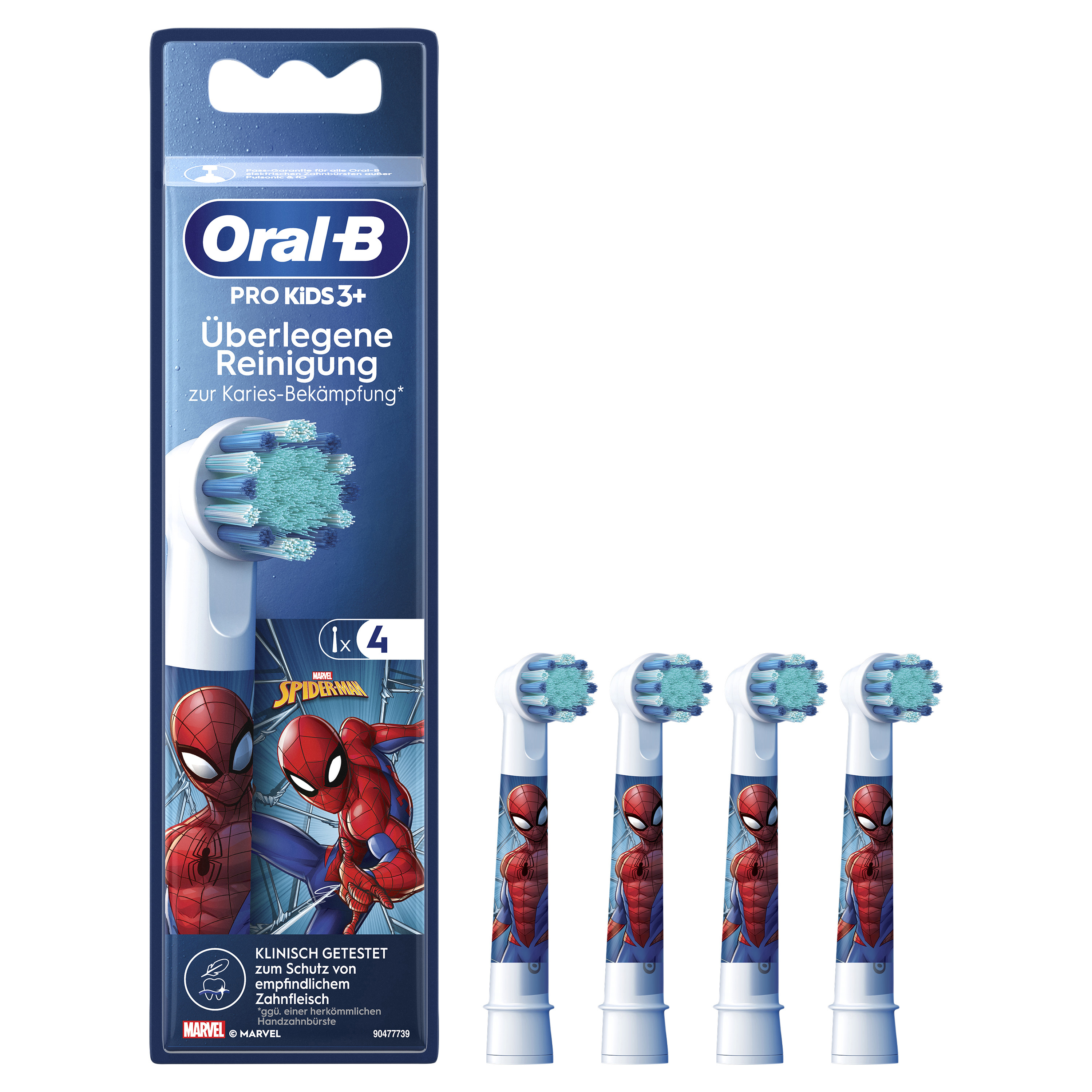 4 OralB PRO KIDS 3 SPIDERMAN Zahnbuerstenaufsaetze