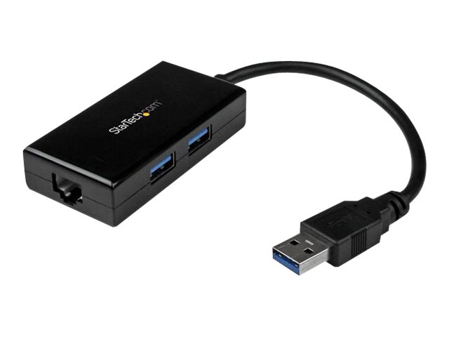 StarTech.com USB 3.0 auf Gigabit Netzwerk Adapter mit 2 Port USB Hub - Native Treiber-Unterstützung (Windows, Mac und Chrome OS) - Netzwerkadapter - USB 3.0 - Gigabit Ethernet x 1