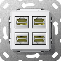 Gira Einsatz Modular Jack 569903 RJ45 Cat.6a 10GB 4f LSA Plus rw