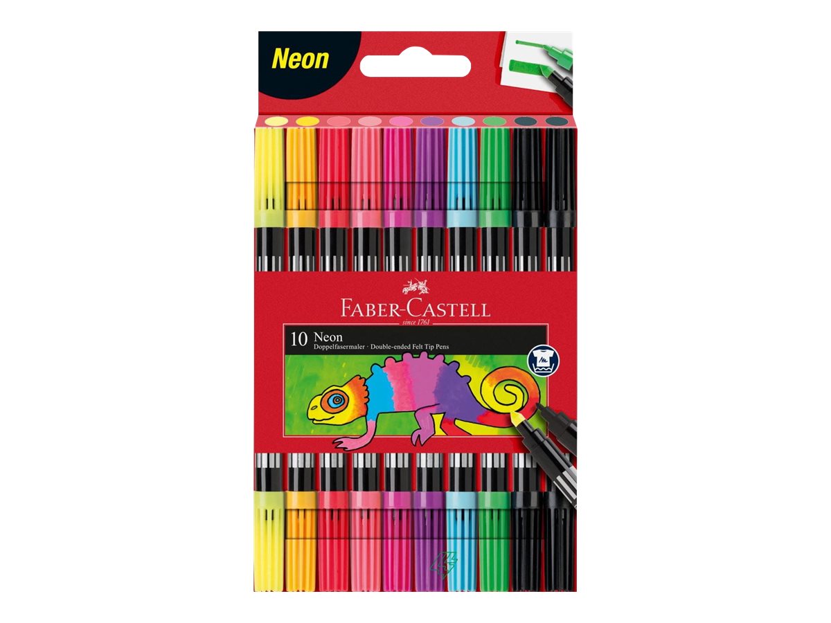 FABER-CASTELL Neon Filzstifte farbsortiert, 10 St. FABER-CASTELL Neon Filzstifte farbsortiert, 10 St.