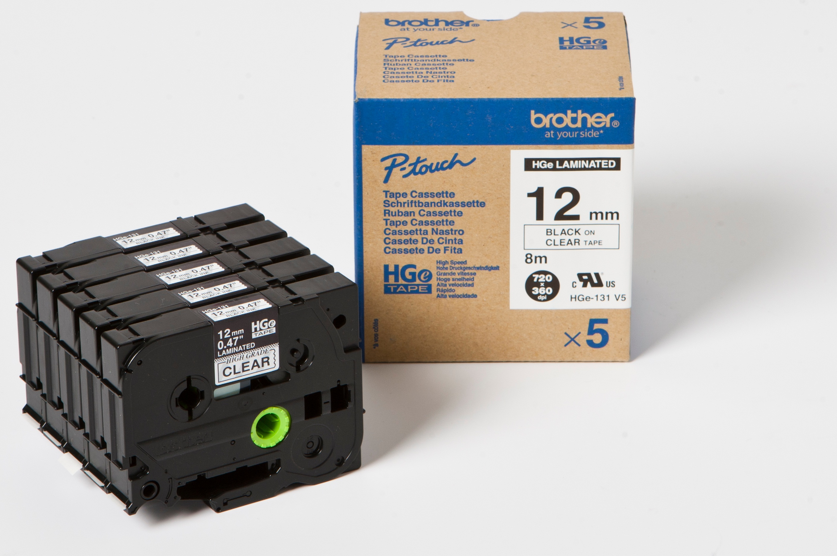 HGE131 BROTHER PTOUCH 12mm (5)KLAR-SCHW